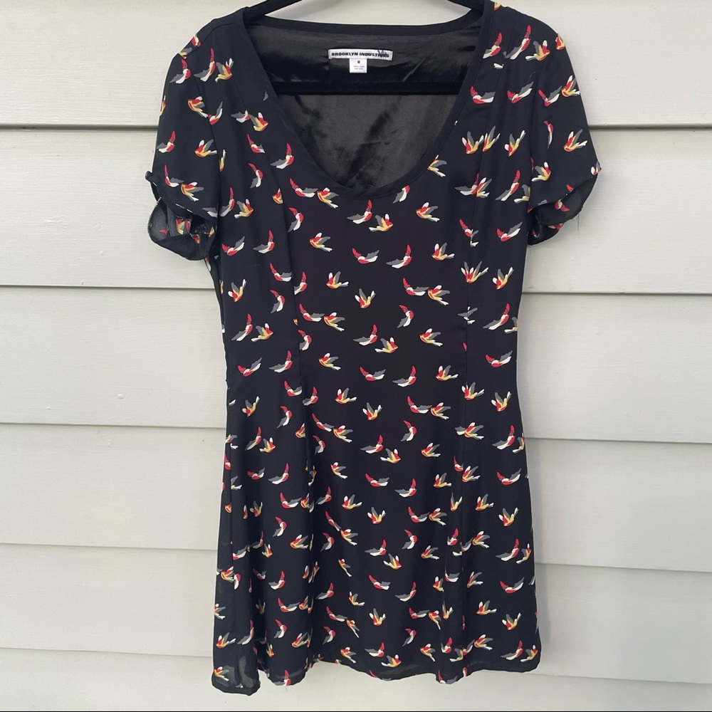 Brooklyn Industries Bird Print Mini Dress Medium